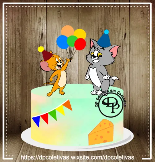Arquivo de corte topo de bolo Tom e Jerry