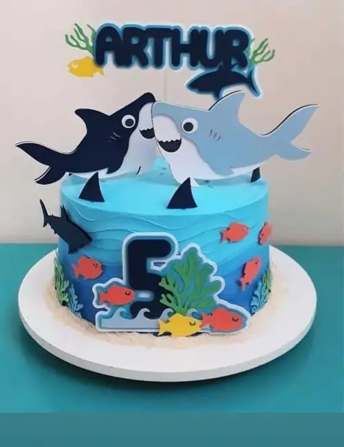 Arquivo de corte Topo de Bolo Tubarão