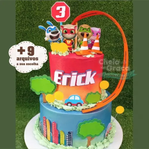 Arquivo de corte topo de bolo Talking Tom