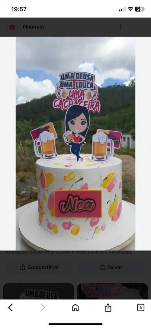 Arquivo de corte Topo de bolo Uma Deusa uma Cachaceira