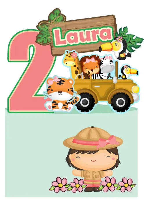 Arquivo de corte topo de bolo SAFARI