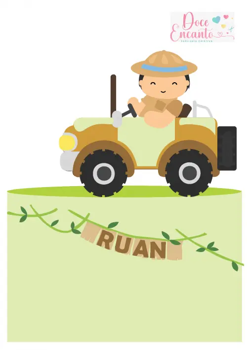 Arquivo de corte topo de bolo SAFARI