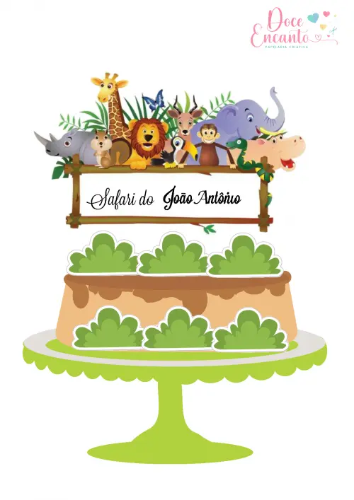 Arquivo de corte topo de bolo SAFARI