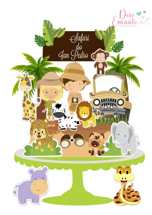 Arquivo de corte topo de bolo SAFARI