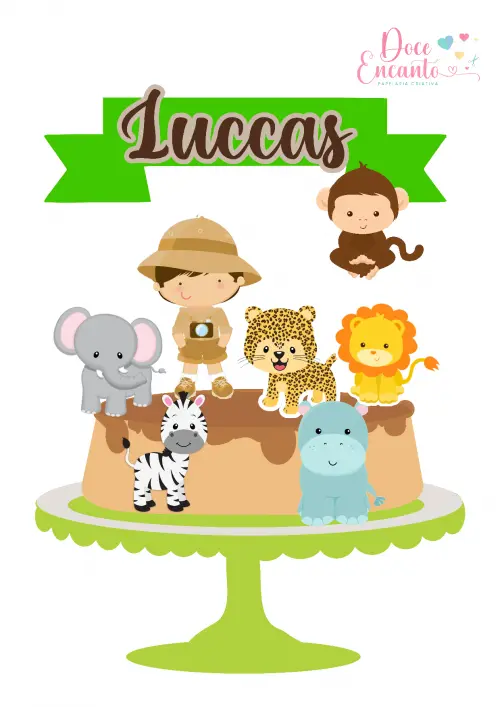 Arquivo de corte topo de bolo SAFARI