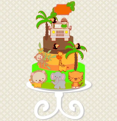 Arquivo de corte topo de bolo SAFARI