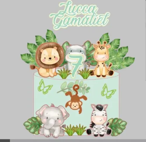 Arquivo de corte topo de bolo SAFARI