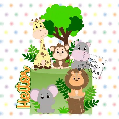 Arquivo de corte topo de bolo SAFARI