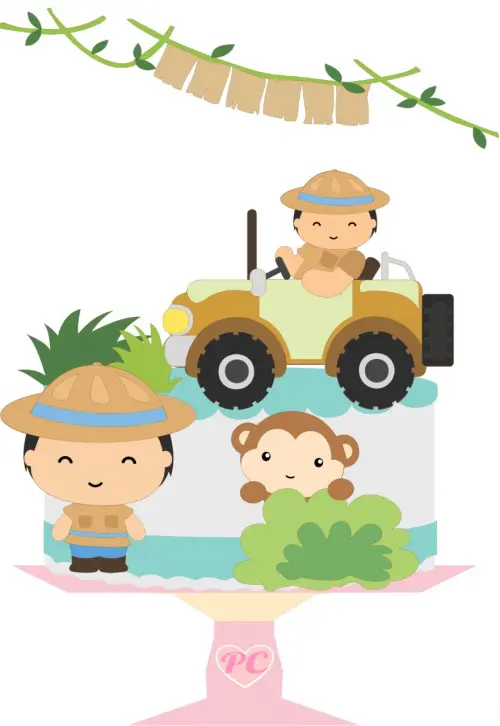 Arquivo de corte topo de bolo SAFARI