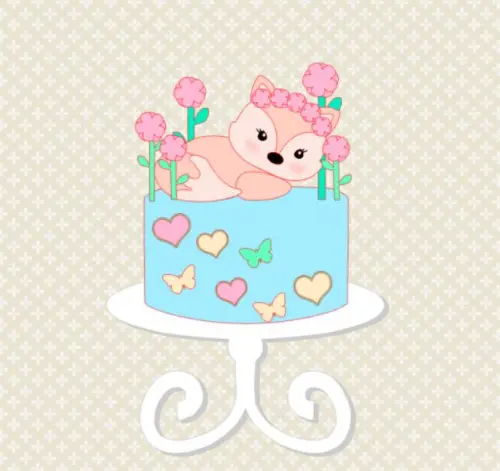 Arquivo de corte topo de bolo Raposinha