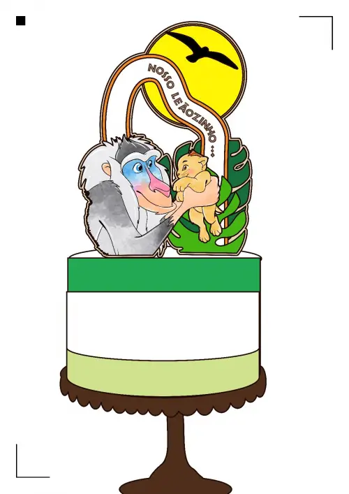 Arquivo de corte topo de bolo Rei leão