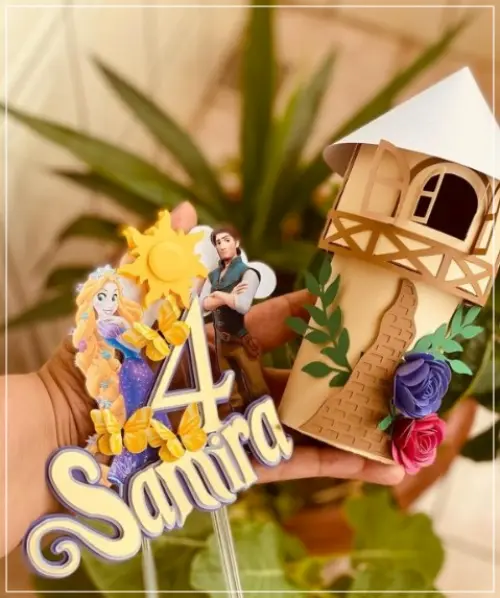 Arquivo de corte topo de bolo Rapunzel