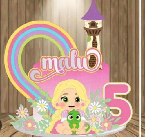 Arquivo de corte topo de bolo Rapunzel