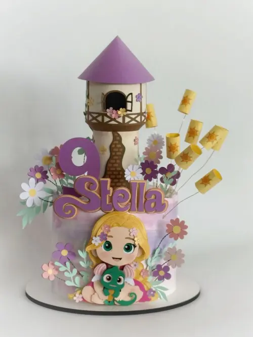 Arquivo de corte topo de bolo Rapunzel
