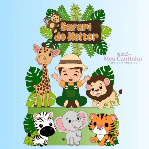 Arquivo de corte topo de bolo SAFARI MENINO
