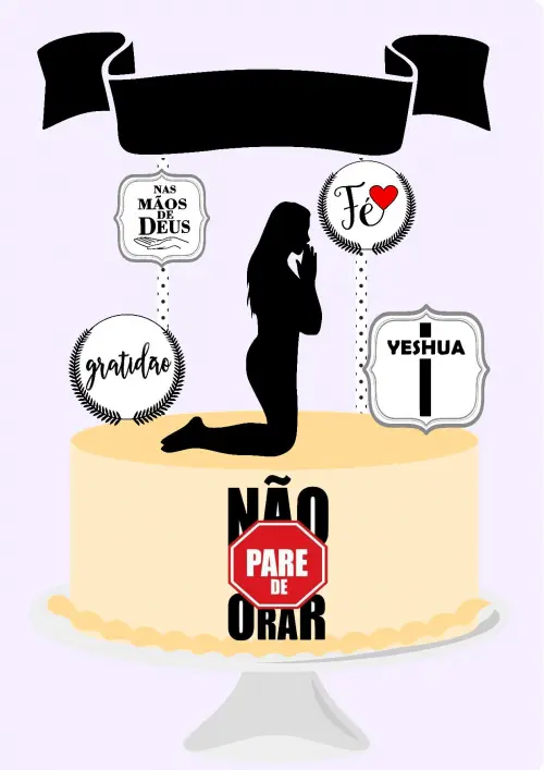 Arquivo de corte Topo de Bolo Mulher Orando