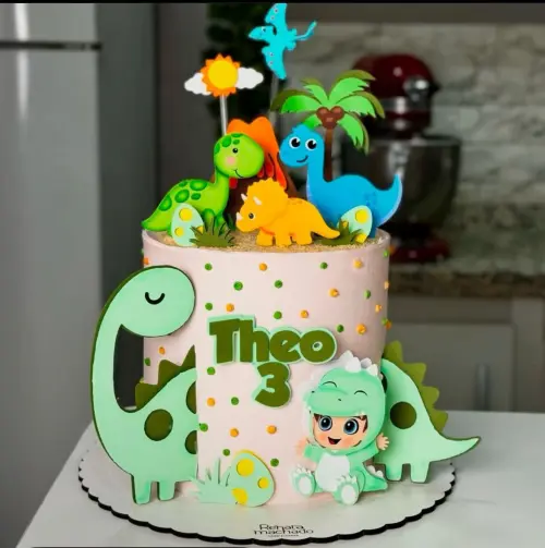 Arquivo de corte topo de bolo DINO EM CAMADAS
