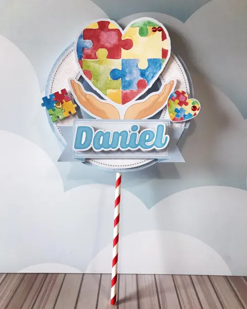Arquivo de corte topo de bolo autismo