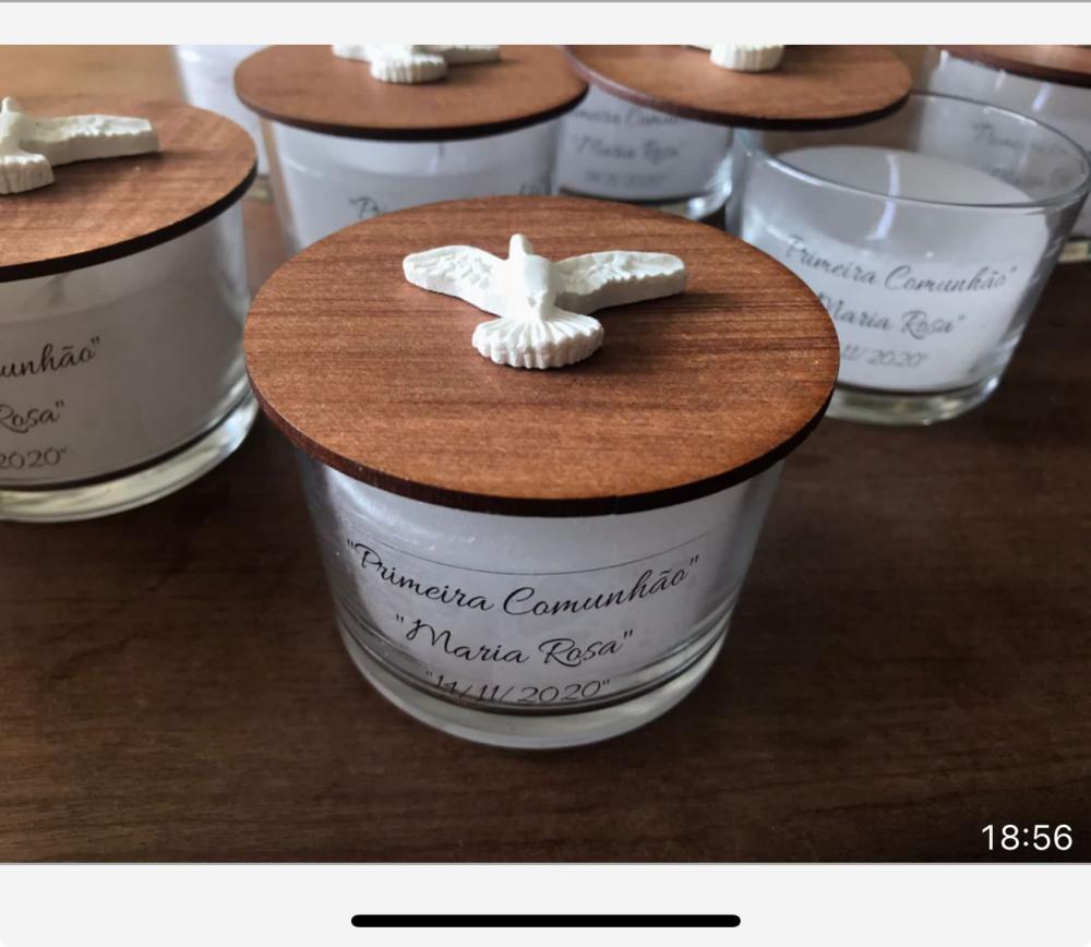 Vela Personalizada para batizado com Espirito Santo Crisma
