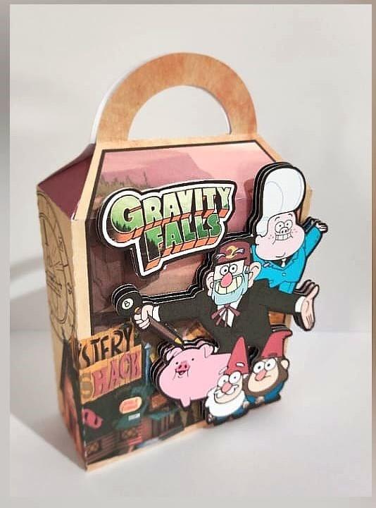 kit personalizados Tema GRAVITY FALLS (30 Peças)caixinhas e lemb