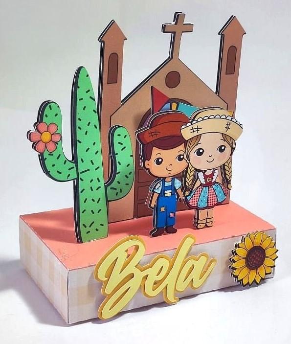 Kit Festa Junina 26 Personalizado Luxo | Caixinhas Decoradas Prem