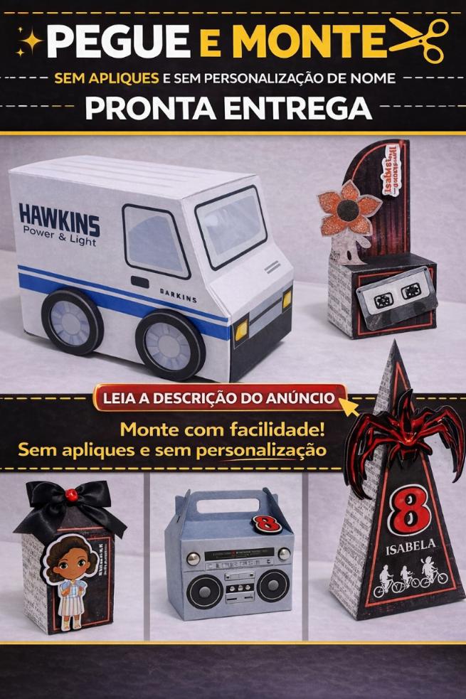 Kit Caixinhas Pegue e Monte Stanger Things 123|PRONTA ENTREGA|