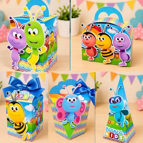 Kit Festa Bichi Kids Personalizado Luxo | Caixinhas Decoradas Premium | 20 Peças