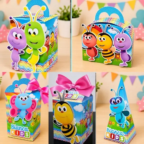 Kit Festa Bichi Kids Personalizado Luxo | Caixinhas Decoradas Premium | 30 Peças