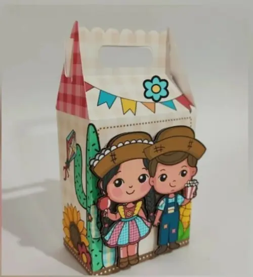 Kit Festa Junina Menina 27 Personalizado Luxo | Caixinhas Decorad