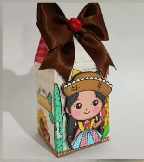 Kit Festa Junina Menina 27 Personalizado Luxo | Caixinhas Decorad