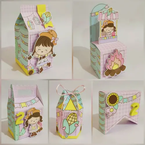 Kit Festa Junina Candy Personalizado Luxo | Caixinhas Decoradas Premium | 15 Peças