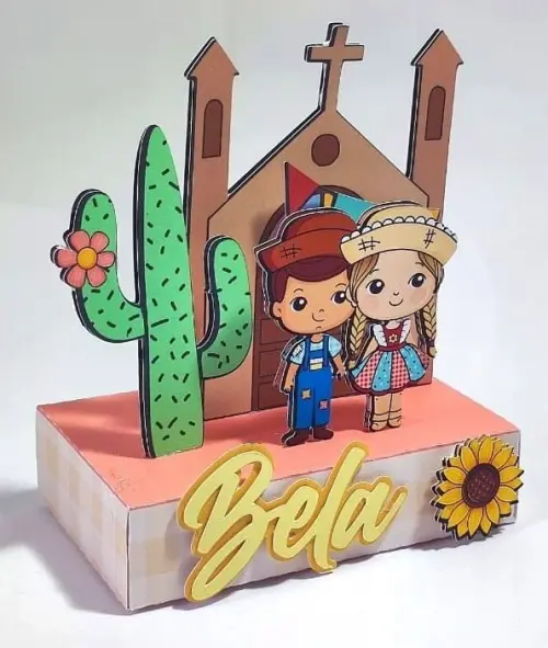 Kit Festa Junina 26 Personalizado Luxo | Caixinhas Decoradas Prem