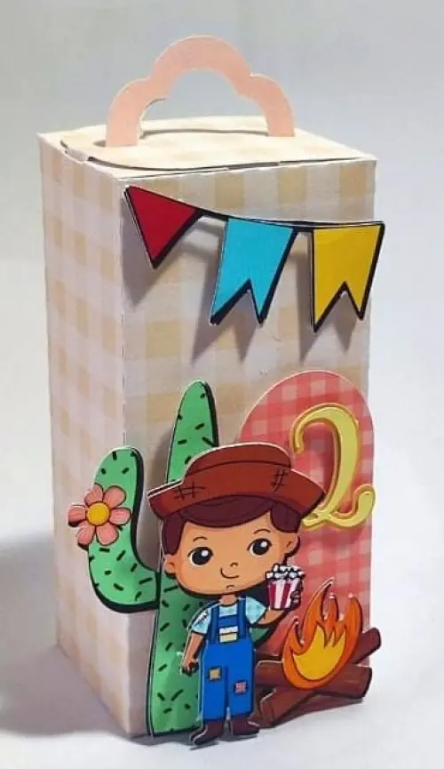 Kit Festa Junina 26 Personalizado Luxo | Caixinhas Decoradas Prem