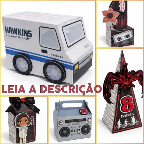 Kit STRANGER THINGS 123 Personalizado Luxo | Caixinhas Decoradas Premium | 15 Peças