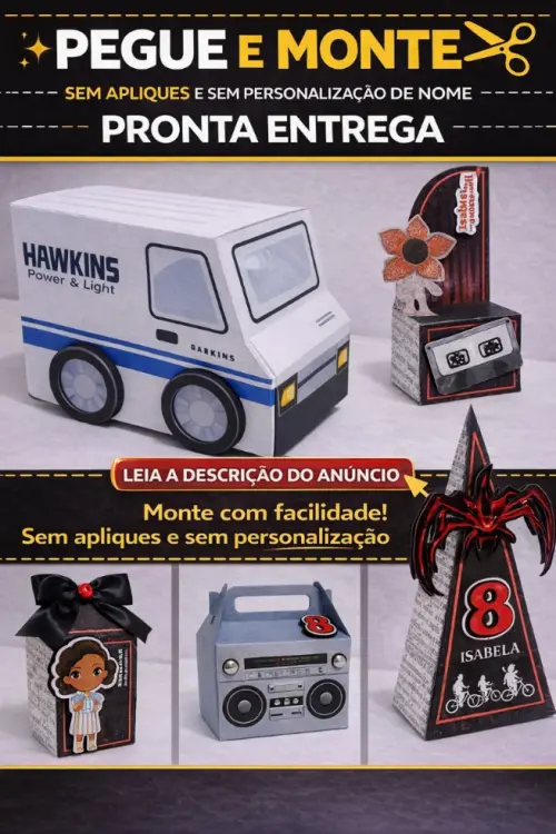 Kit Caixinhas Pegue e Monte Stanger Things 123|PRONTA ENTREGA|