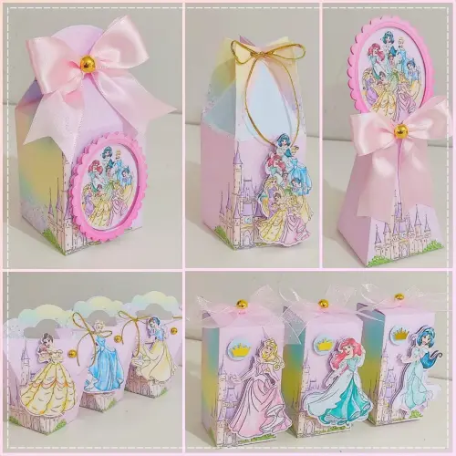 Kit Princesas Personalizado Luxo | Caixinhas Decoradas Premium | 20 Peças