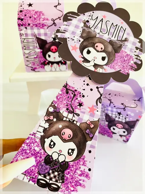 Kit Kuromi-SA| Festa Infantil | Kit Econômico Pegue e Monte |16 