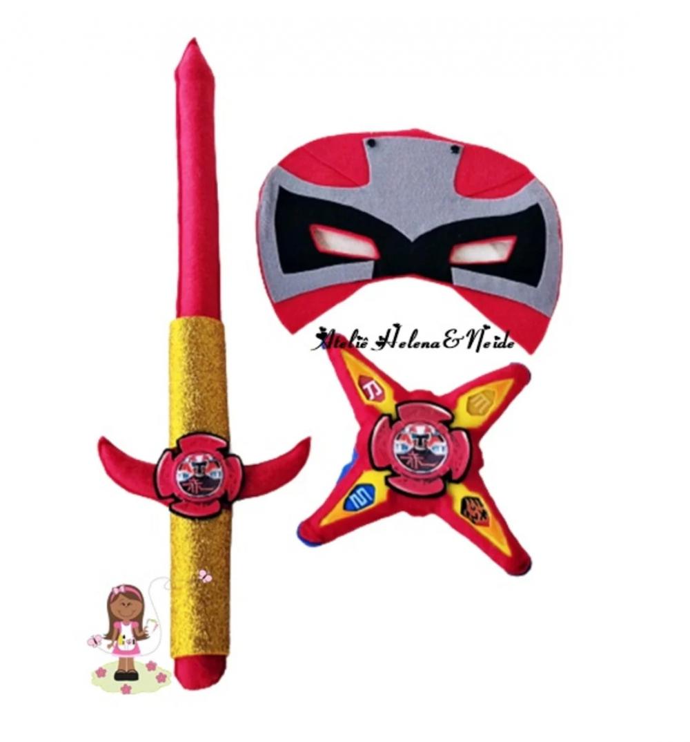 Kit Power Rangers Vermelho Ninja Steel