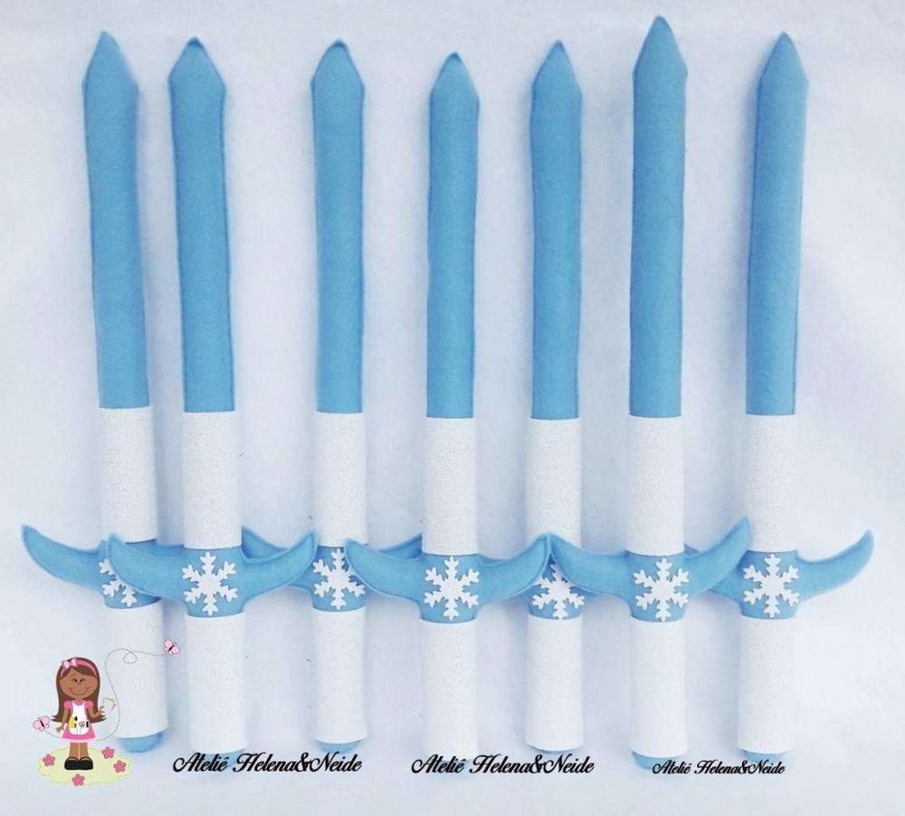 Espada Lembrancinha Frozen Personalizada Embalada Fita e Tag Leve