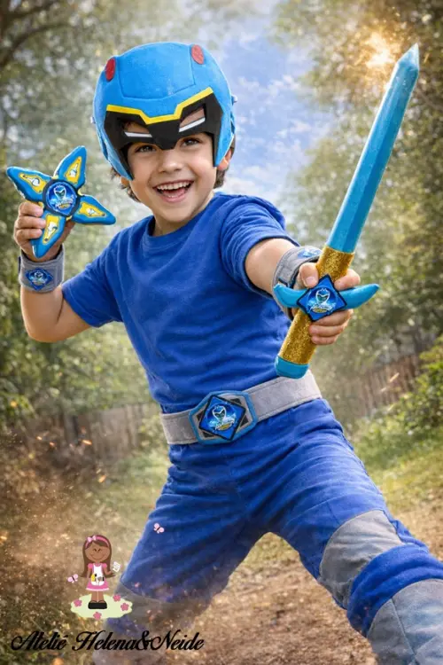 Kit Power Rangers Azul Dino Charge - 1 un