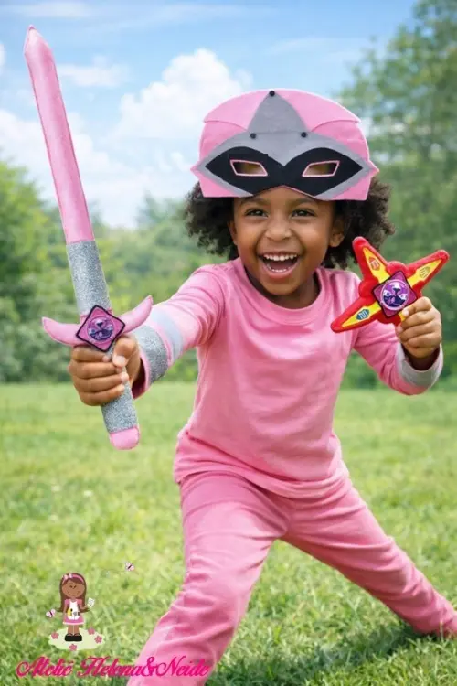 Kit Power Rangers Rosa Ninja Steel - 1 un