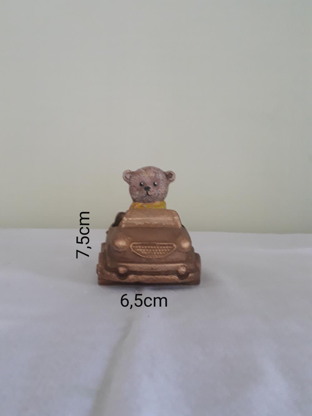 Urso motorista em resina