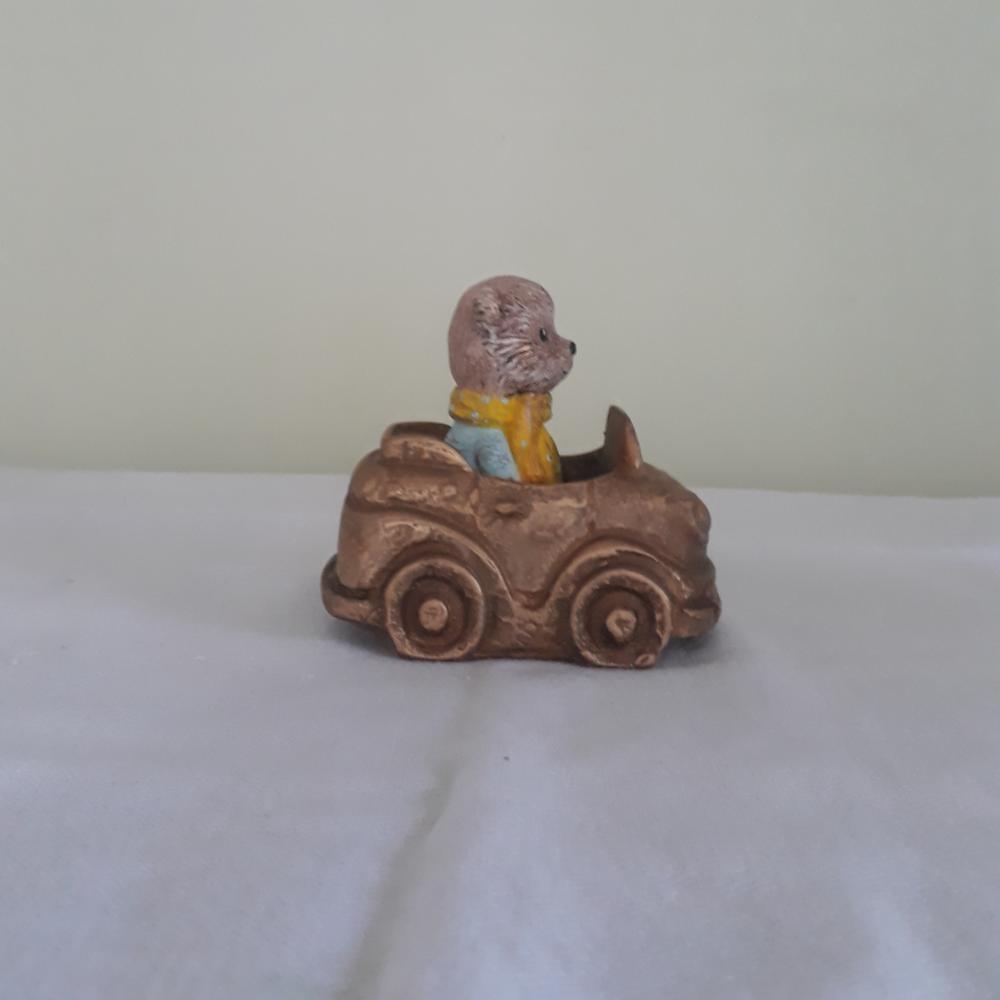 Urso motorista em resina