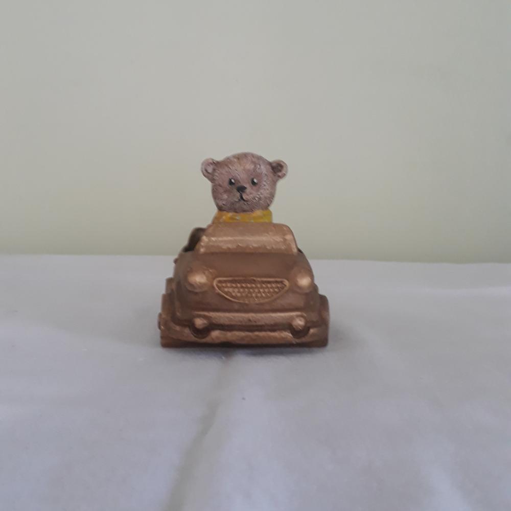 Urso motorista em resina