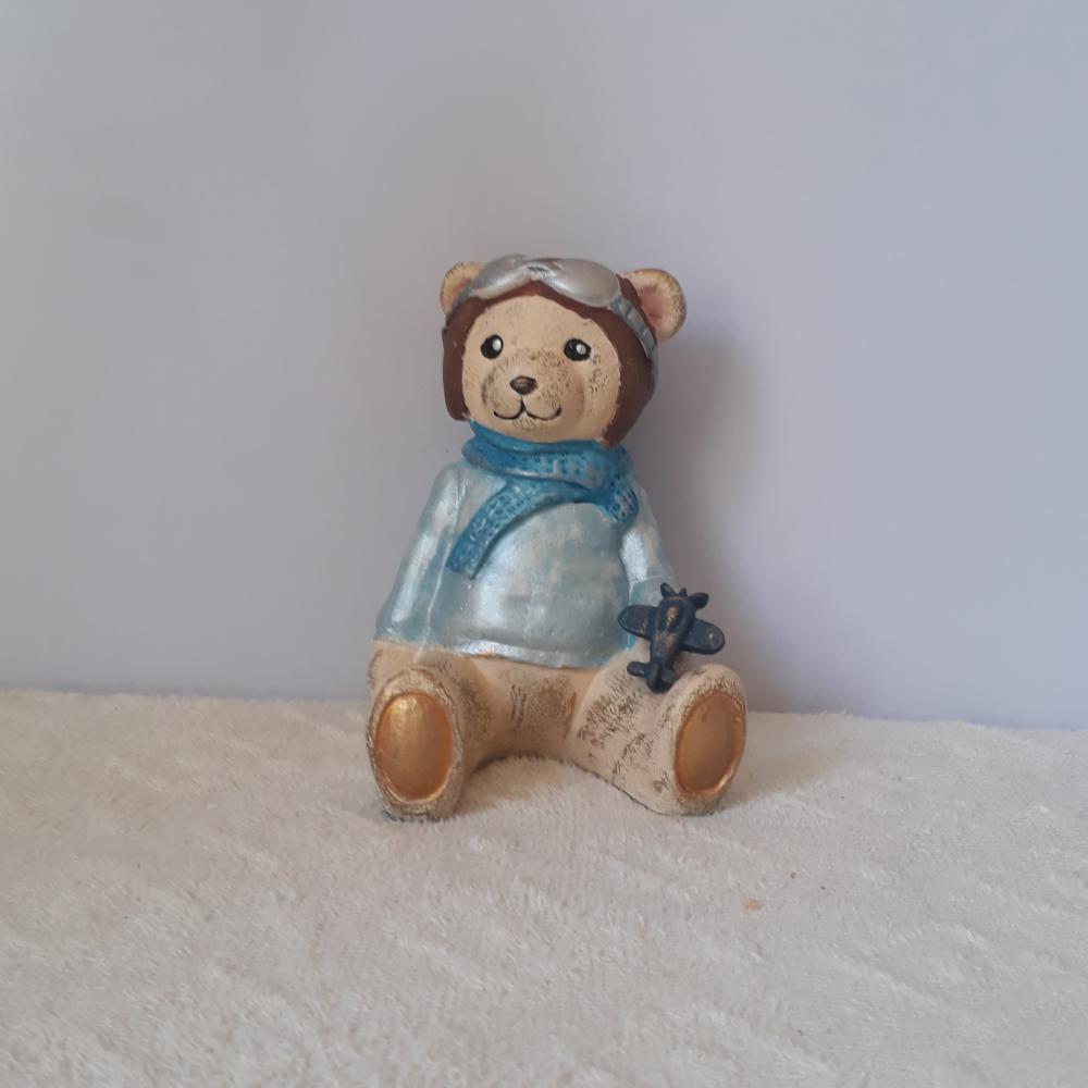 Urso de resina para decoração quarto de bebê