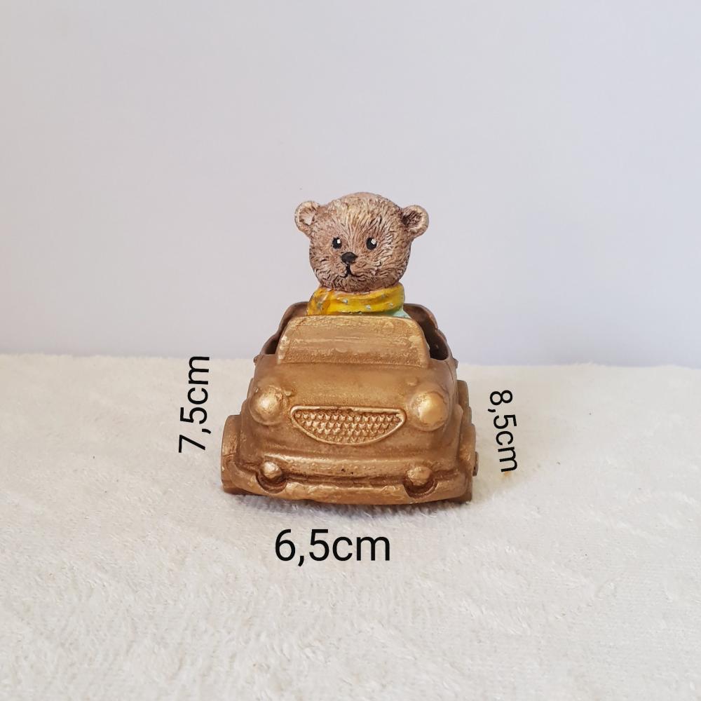 Urso motorista em resina