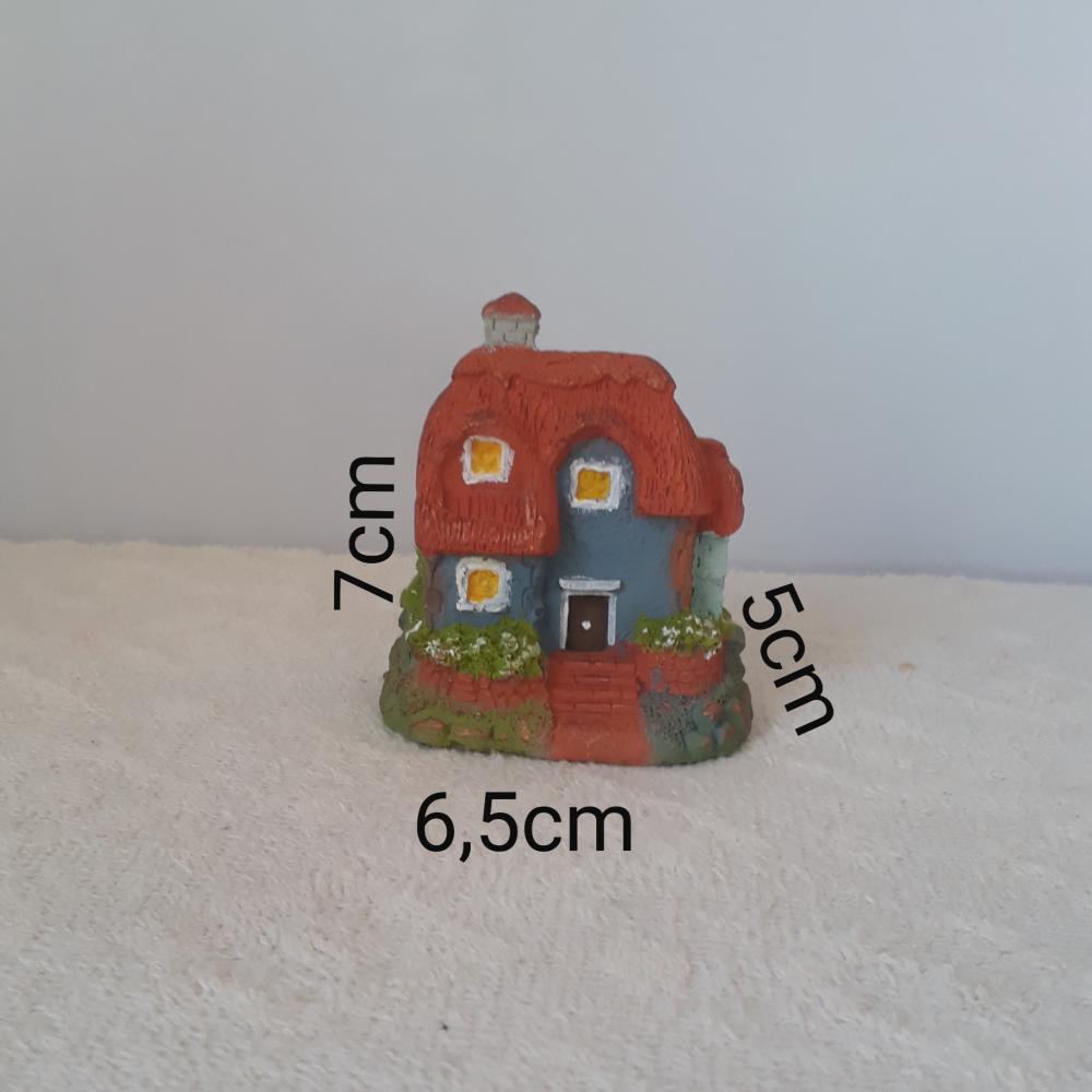 Casa azul miniatura para vaso de bonsai
