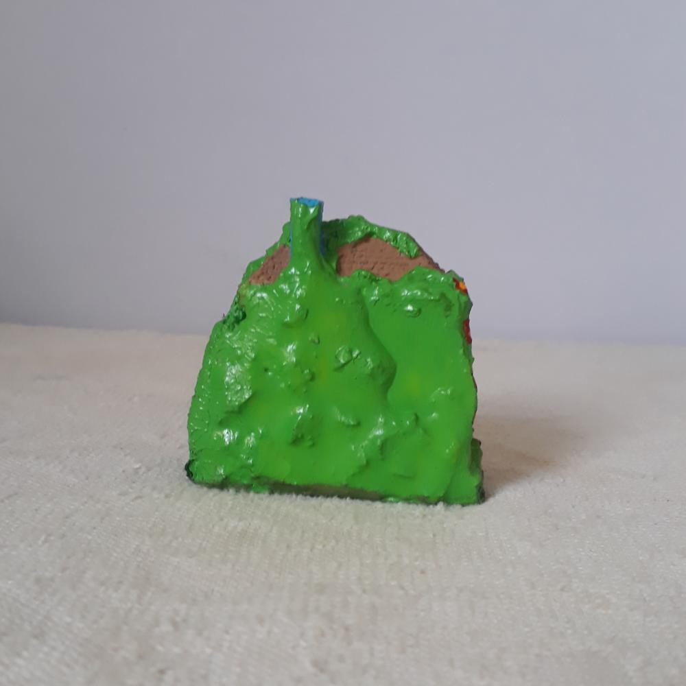 Casa Miniatura de Resina azul pintada