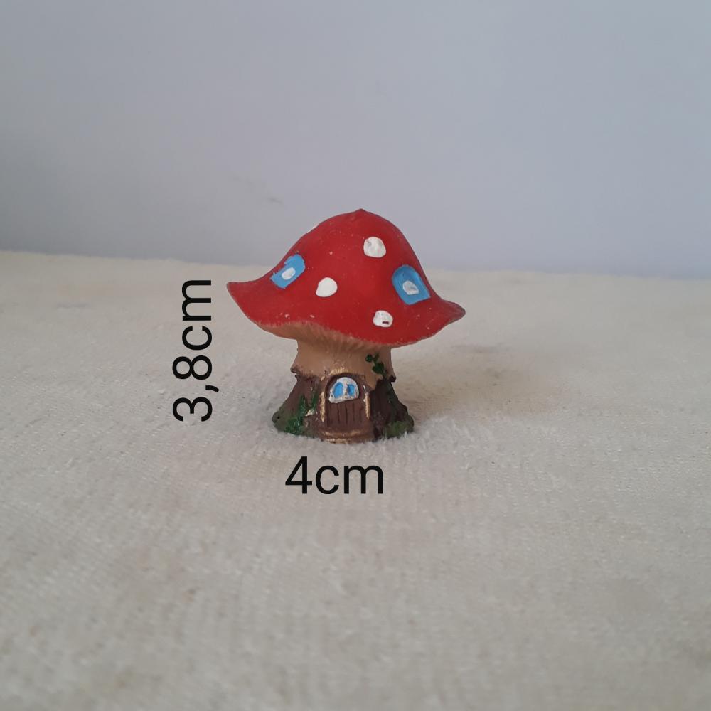 Casa Mini Cogumelo de Resina