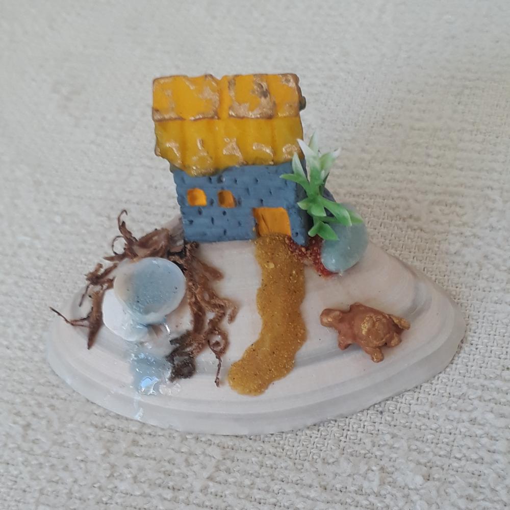 Cenário em concha miniaturas de resina